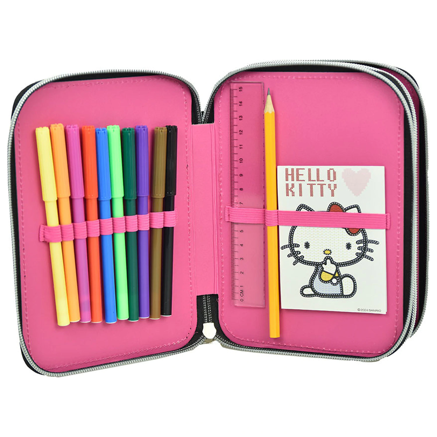 Hello Kitty Heart Penar cu fermoar, 2 niveluri, umplut poza produsului