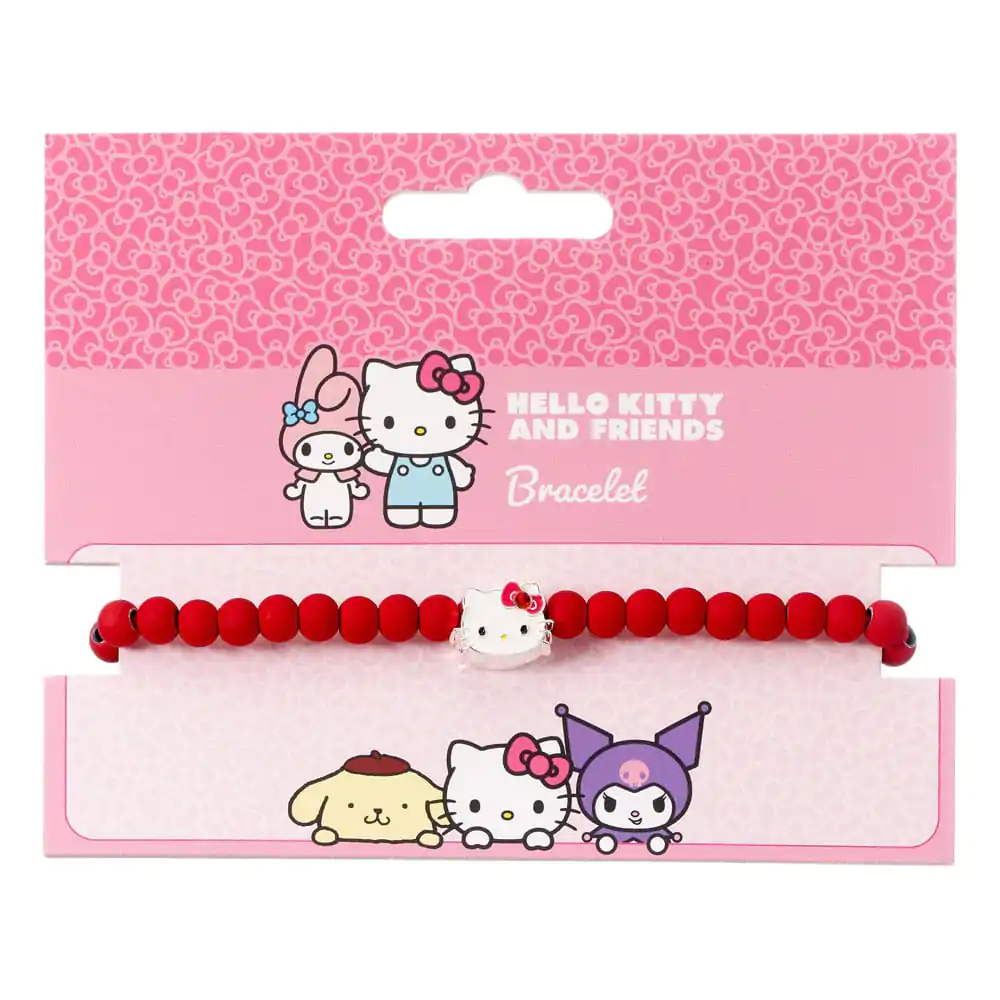 Brățară Hello Kitty mărgele roșii cu charm Hello Kitty 21 cm poza produsului