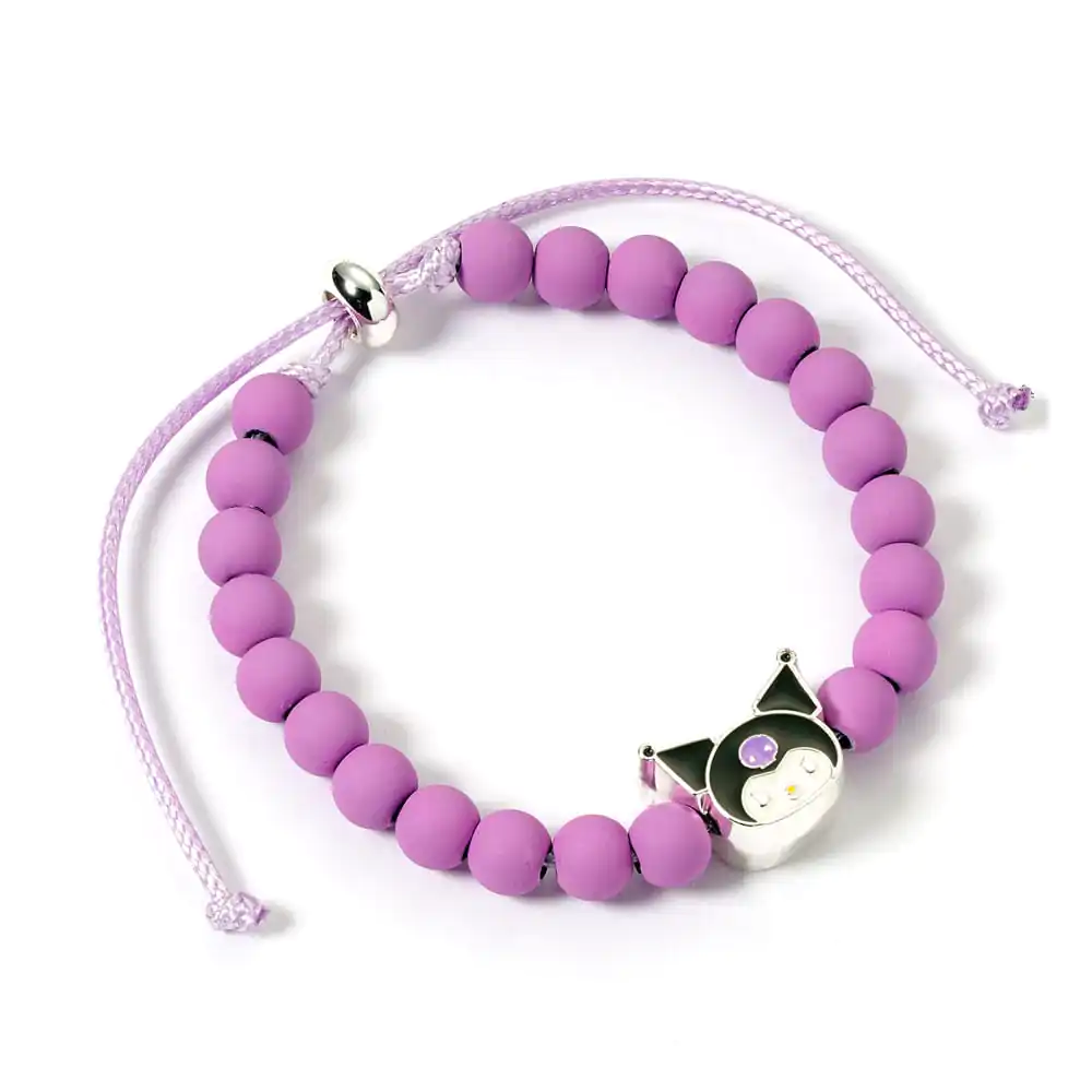 Hello Kitty Bratara purple beads cu Kuromi Charm 21 cm poza produsului