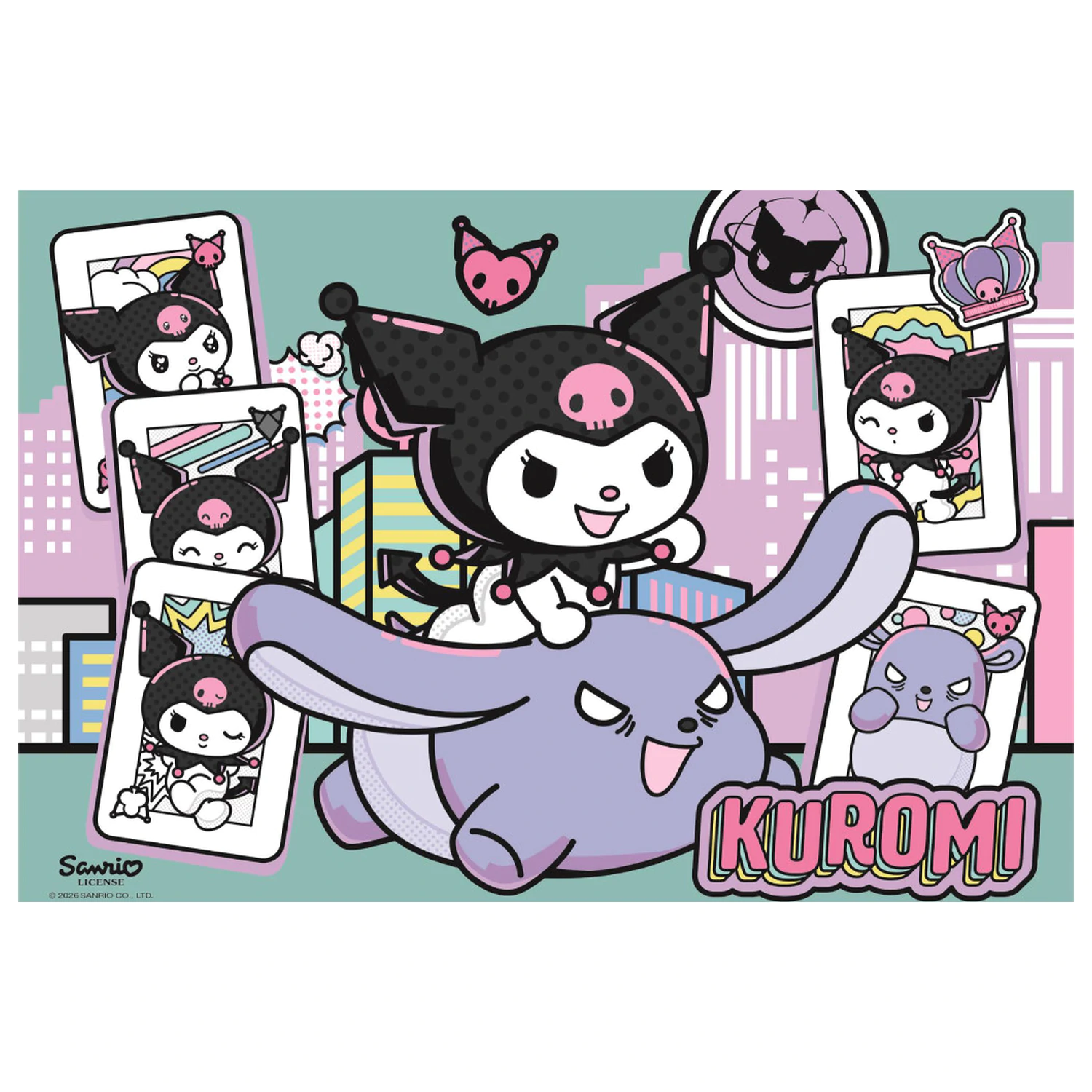 Hello Kitty Kuromi puzzle de 104 piese poza produsului