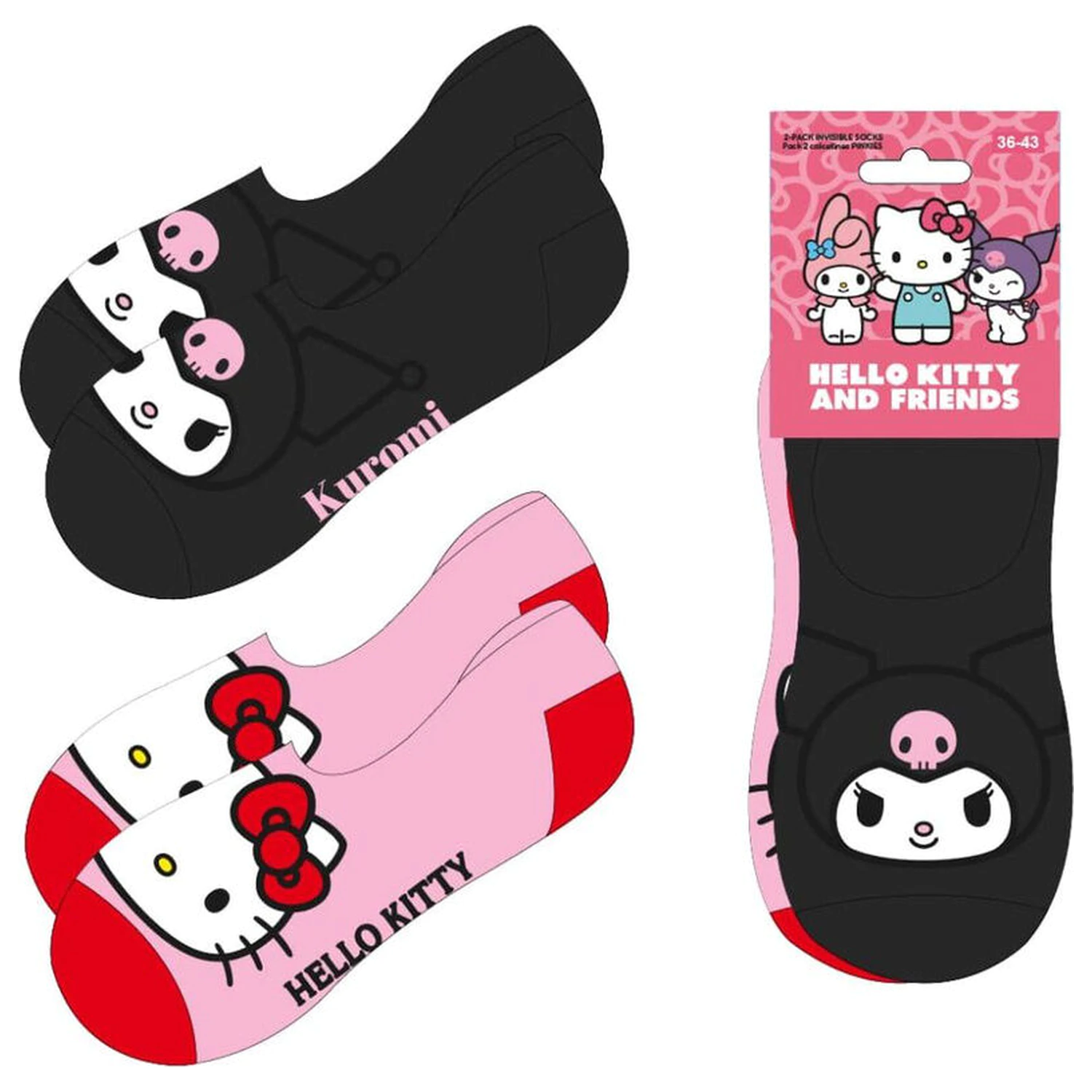 Hello Kitty Kuromi set pentru adulti 2 perechi de șosete poza produsului