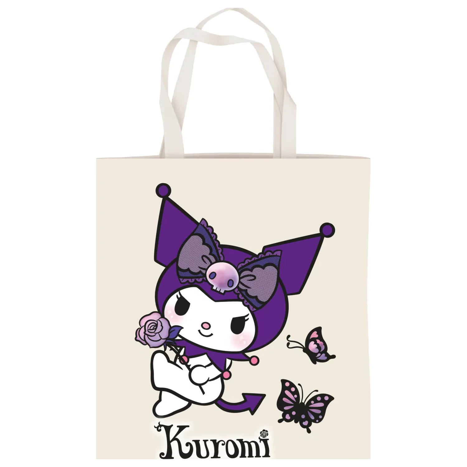 Hello Kitty Kuromi Butterfly Geanta din panza, Geanta de cumparaturi 44 cm poza produsului