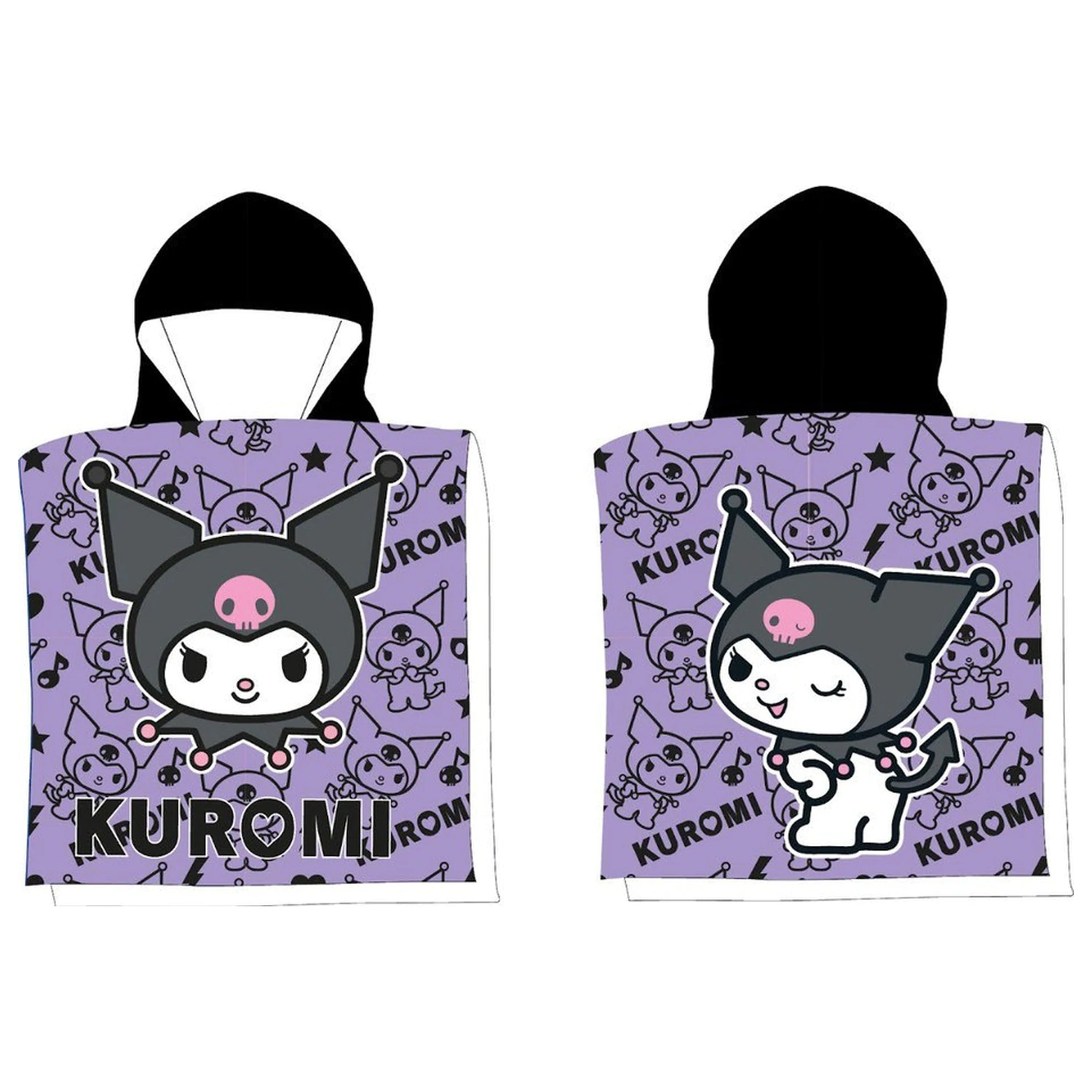 Hello Kitty Kuromi Chaos Beach Towel Poncho prosop de plaja poncho 50x100 cm poza produsului