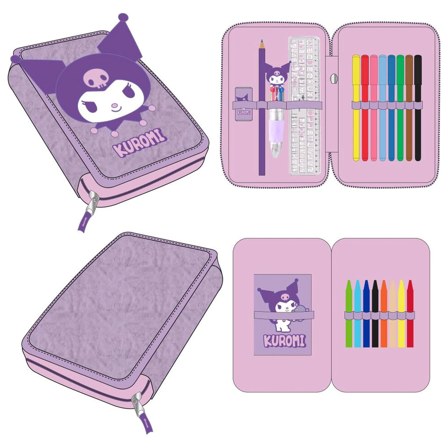 Hello Kitty Kuromi dublu penar poza produsului