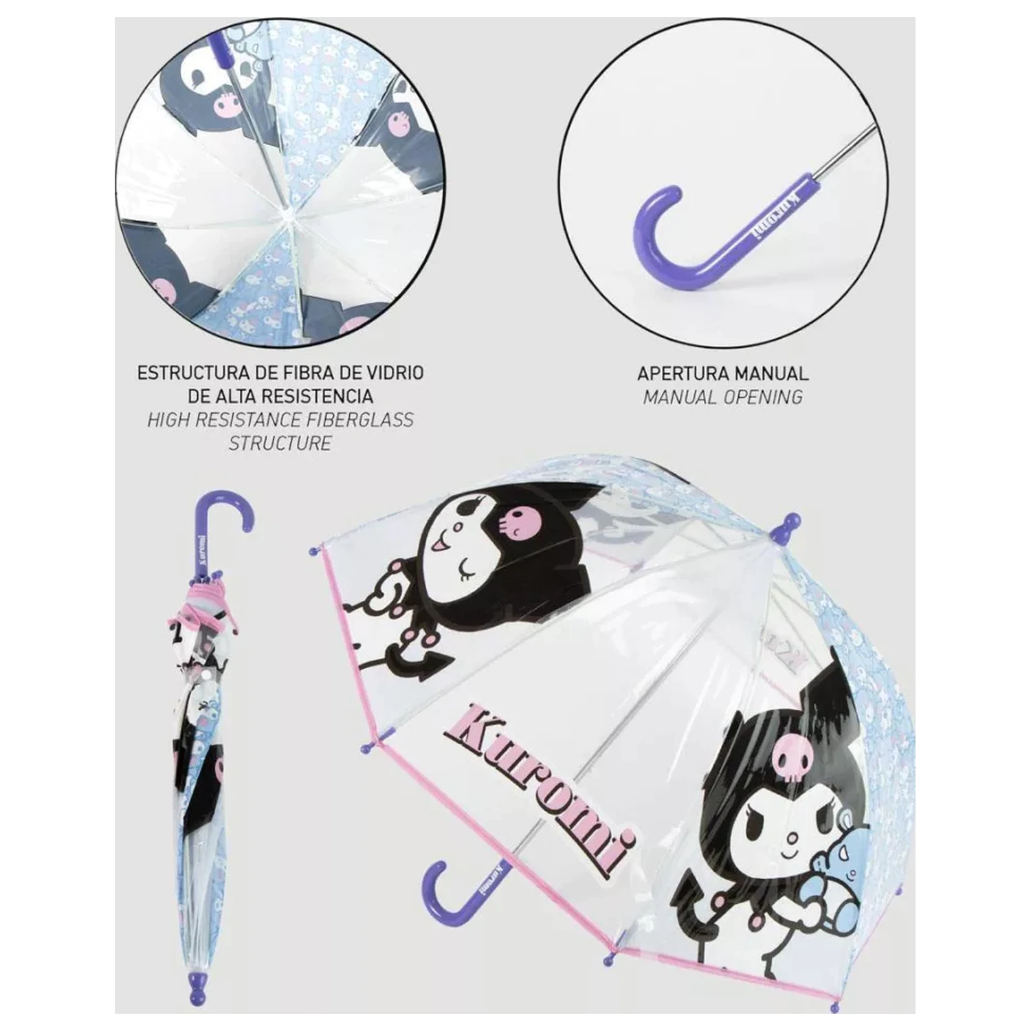 Hello Kitty Kuromi umbrela transparenta pentru copii poza produsului