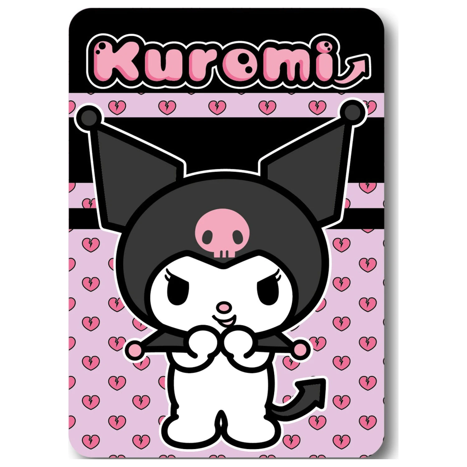 Hello Kitty Kuromi Heart pătură de polar Fleece 100x140cm poza produsului