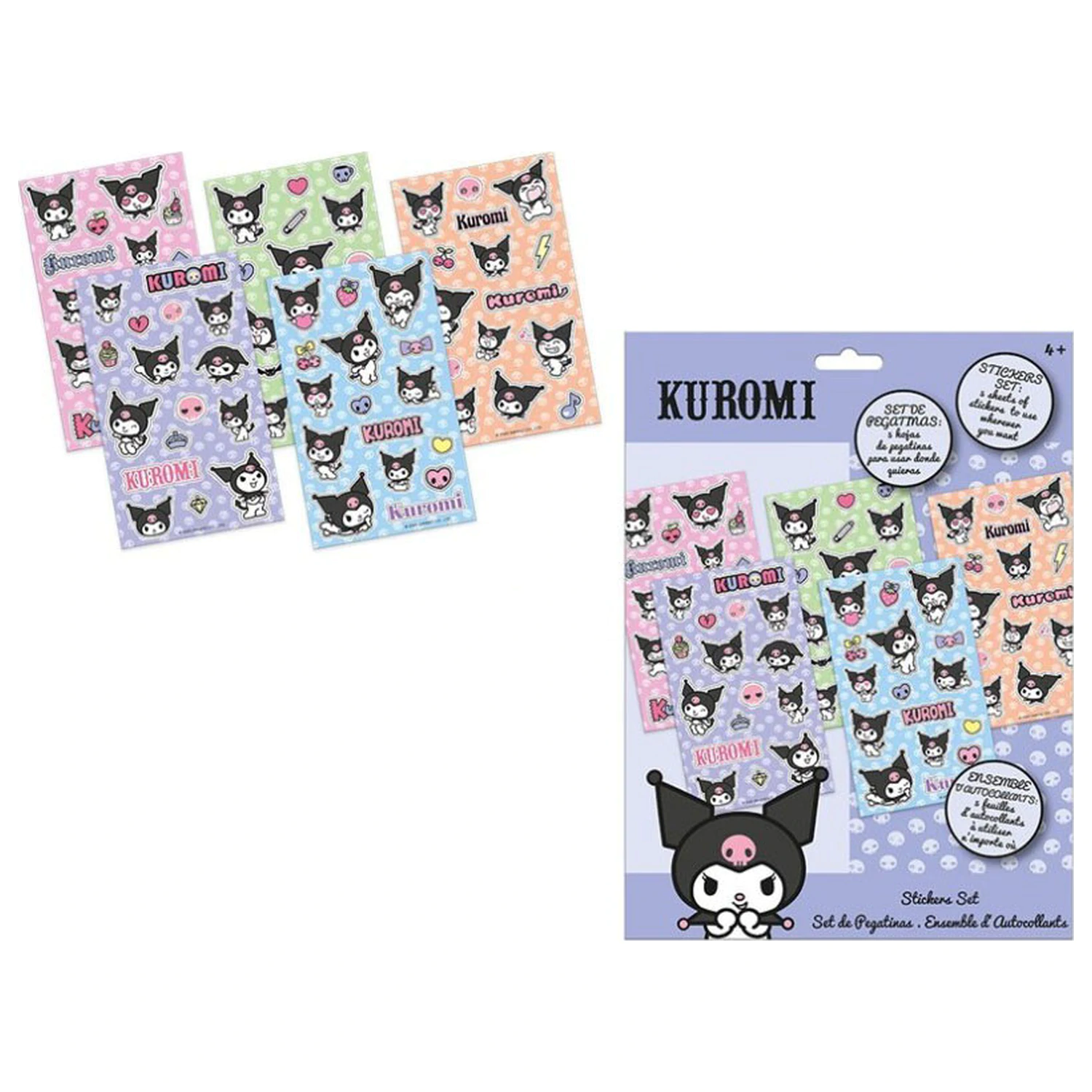 Hello Kitty and Kuromi Set de autocolante, 5 coli poza produsului