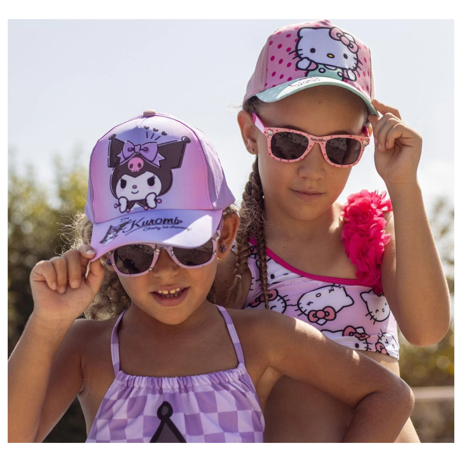Hello Kitty și Kuromi Set de ochelari de soare și șapcă de baseball poza produsului