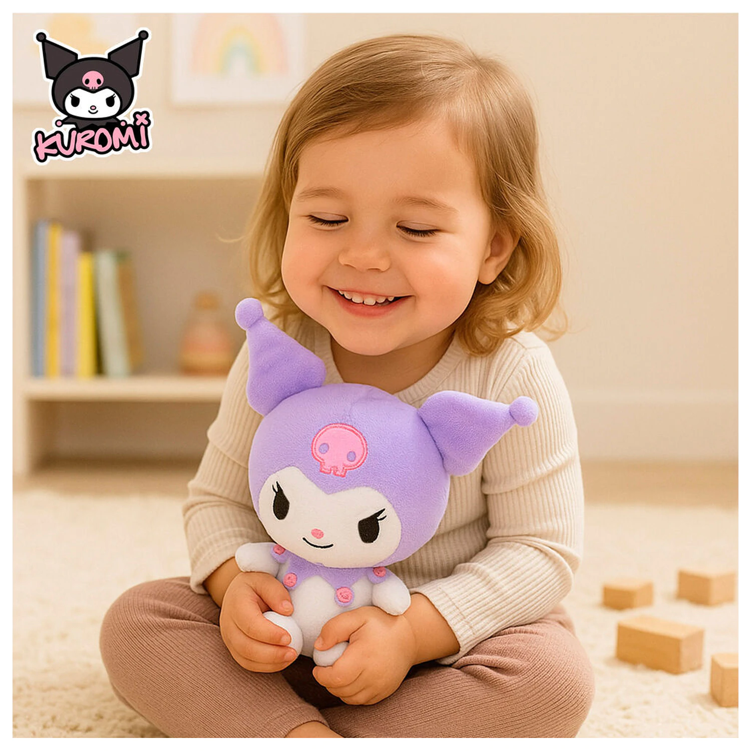 Jucarie de plus Hello Kitty Kuromi 19,5 cm poza produsului