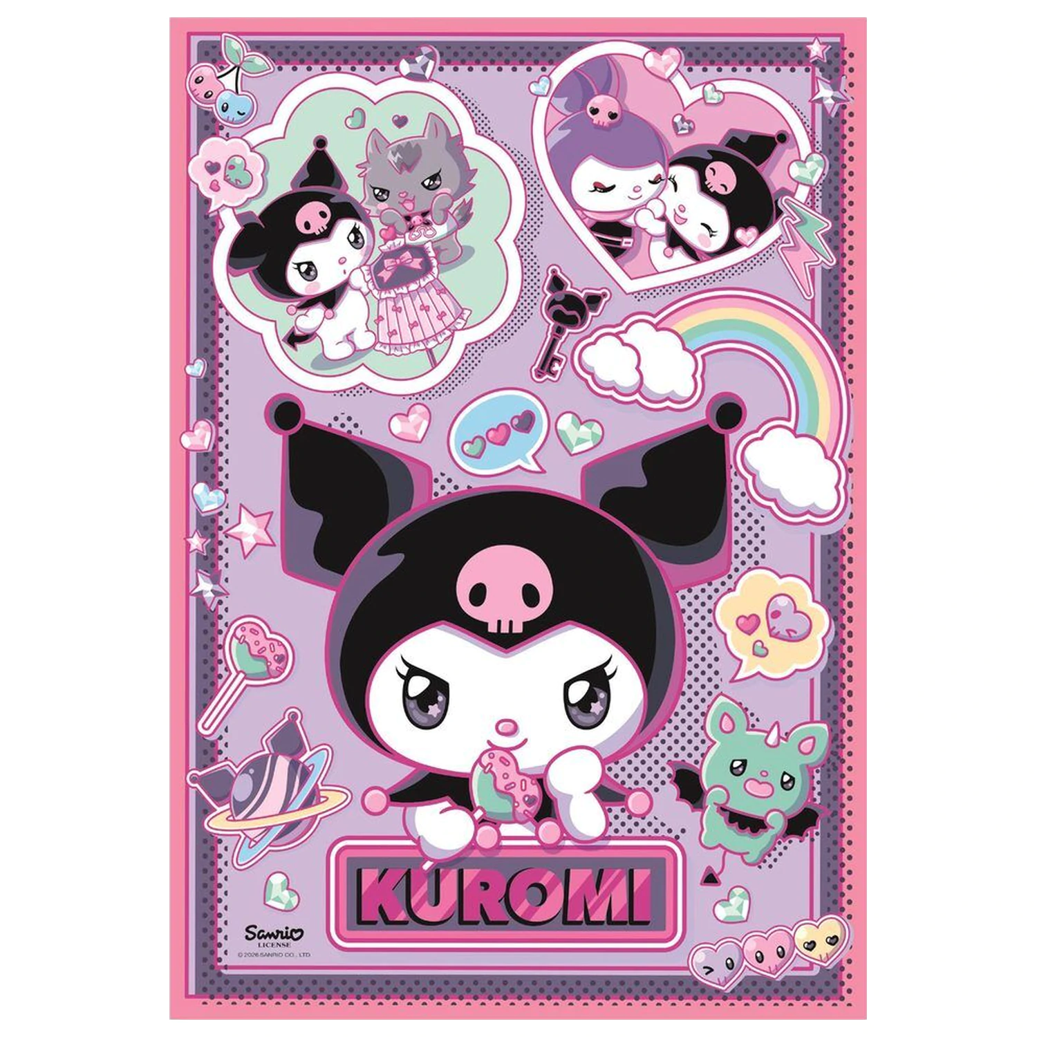 Hello Kitty Kuromi puzzle 1000 piese poza produsului