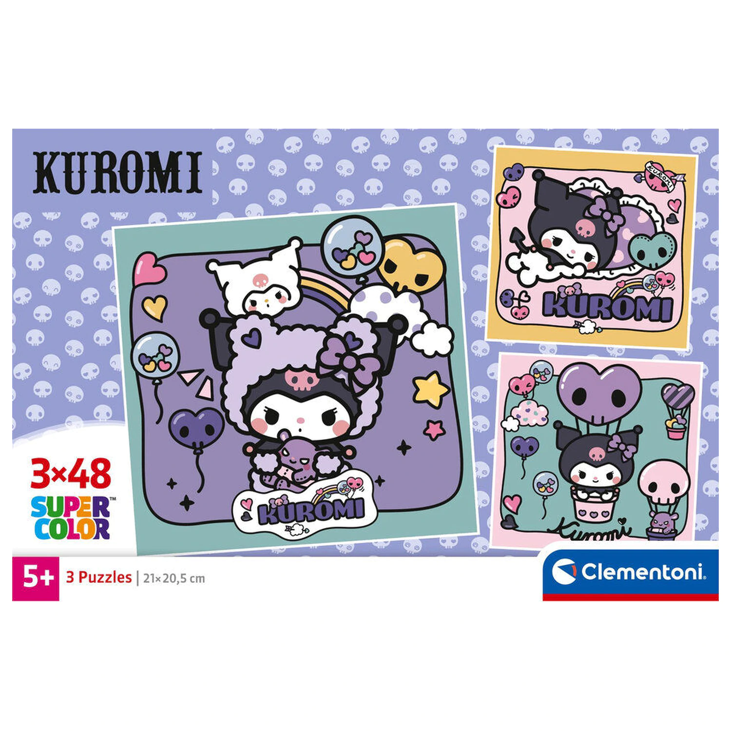 Hello Kitty Kuromi puzzle 3x48 piese poza produsului