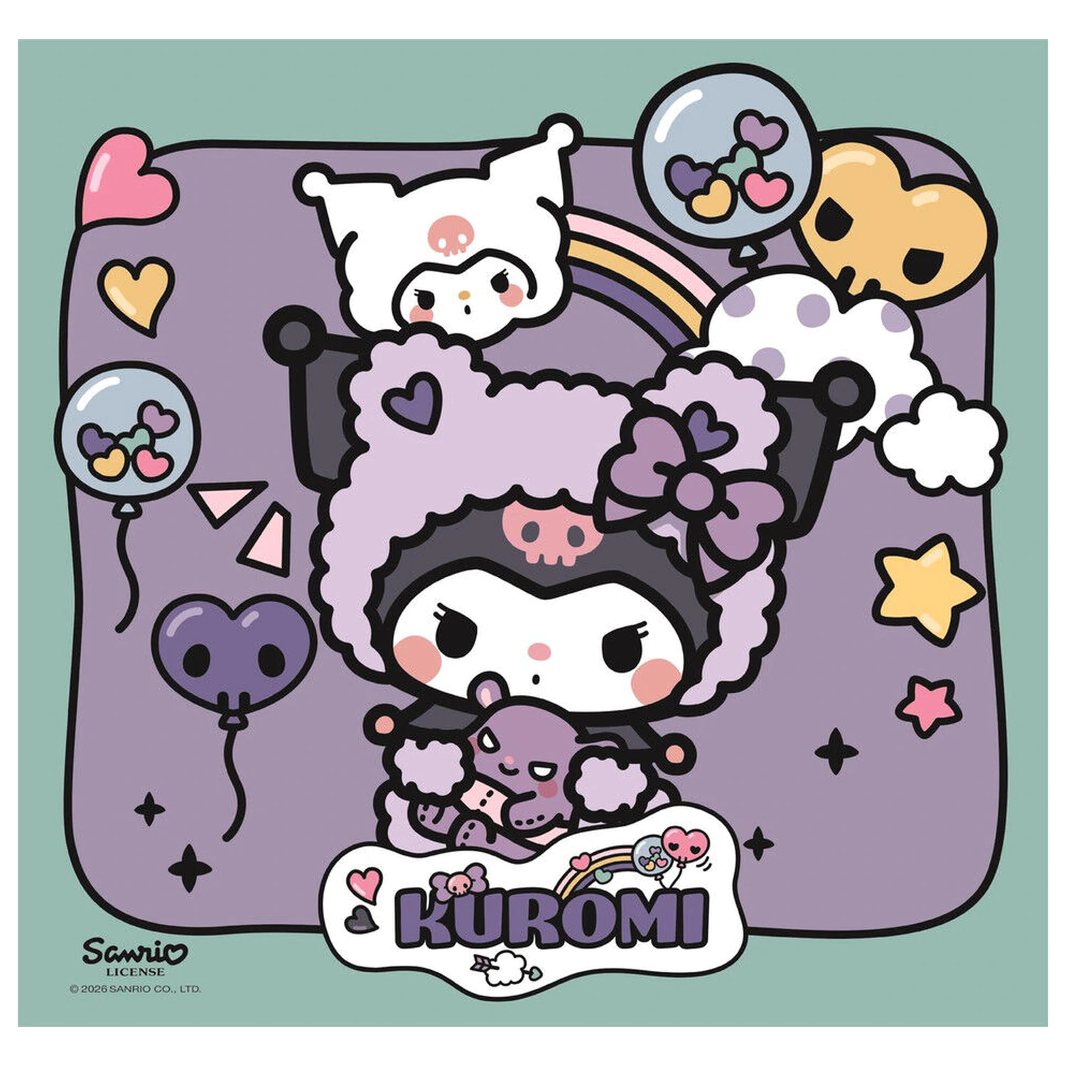 Hello Kitty Kuromi puzzle 3x48 piese poza produsului