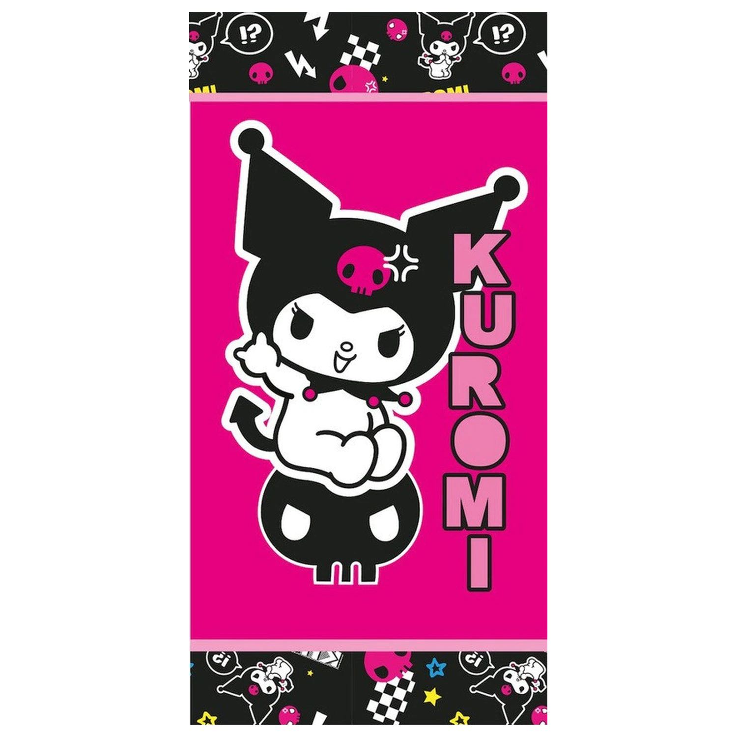 Hello Kitty Kuromi Rebel prosop 70x140 cm poza produsului
