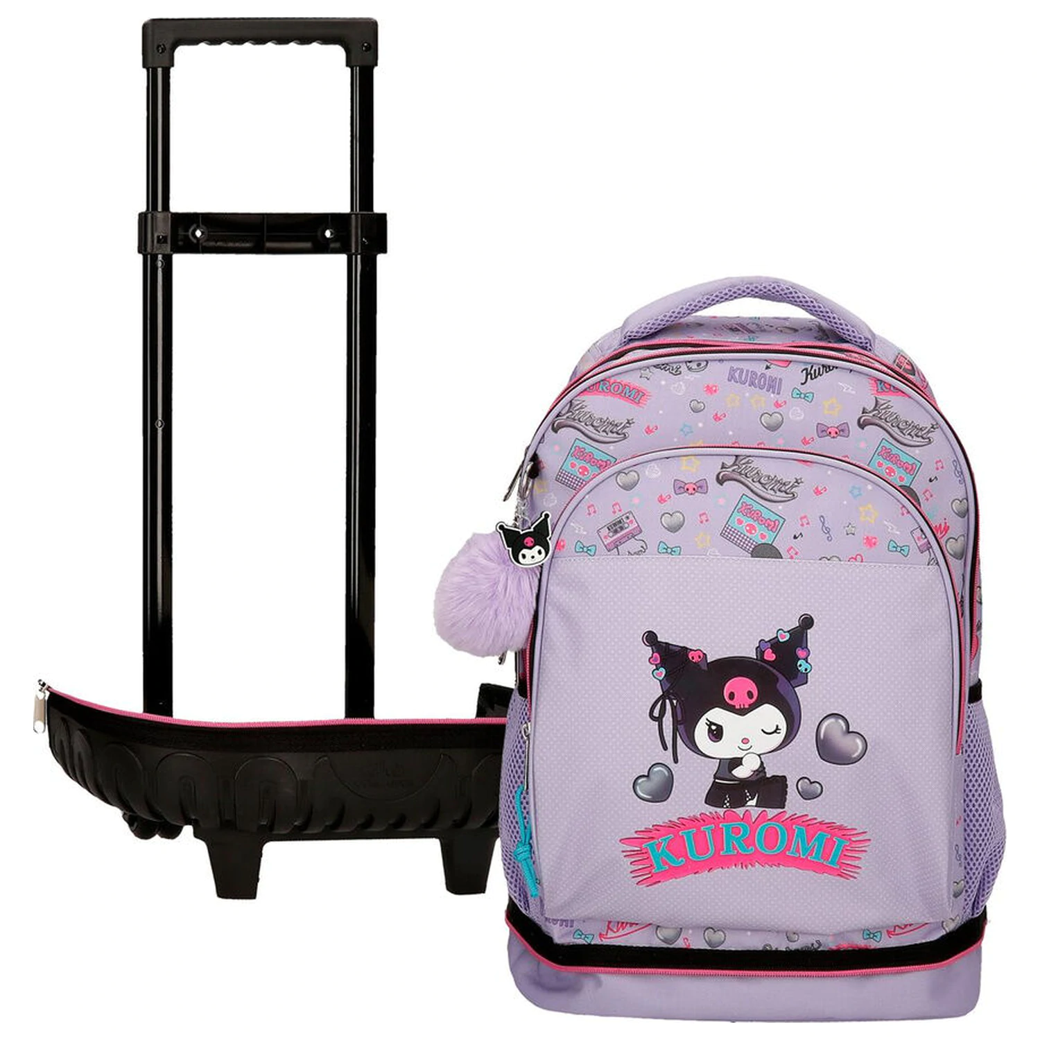 Hello Kitty Kuromi Retropop compact troler extractibil 43 cm poza produsului