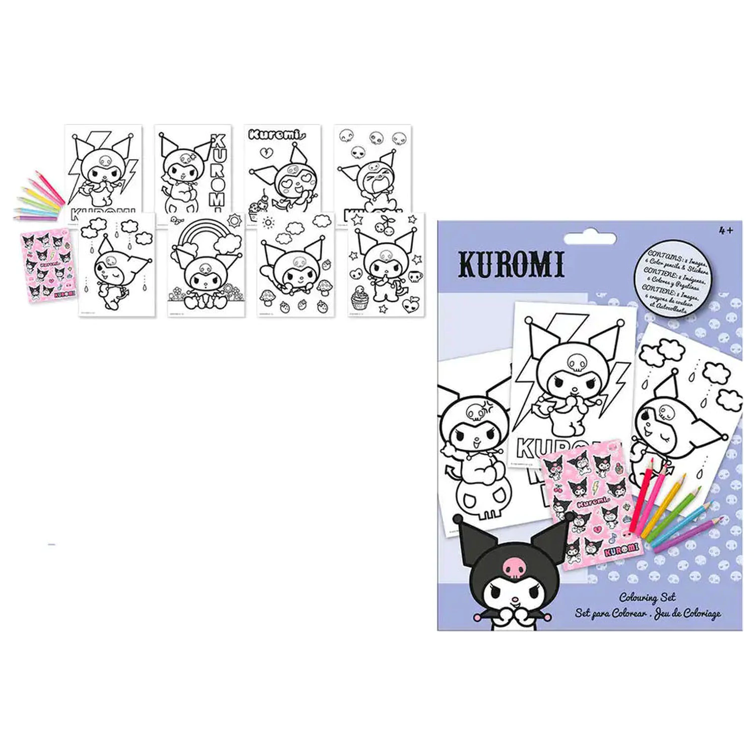 Hello Kitty Kuromi Set de colorat cu Stickere poza produsului