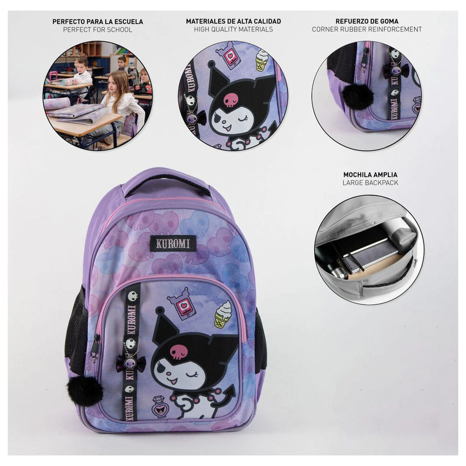 Hello Kitty Kuromi rucsac adaptabil 42cm poza produsului