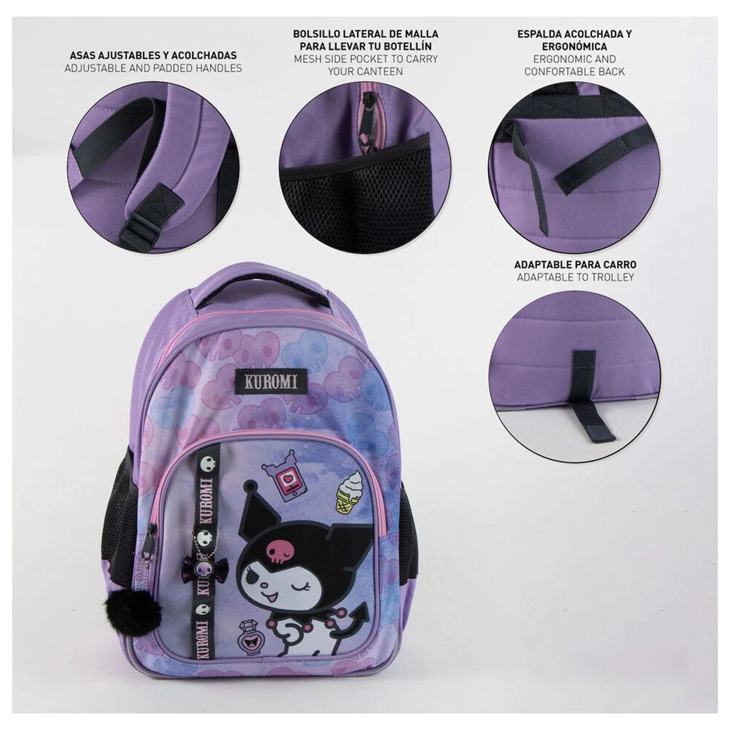 Hello Kitty Kuromi rucsac adaptabil 42cm poza produsului