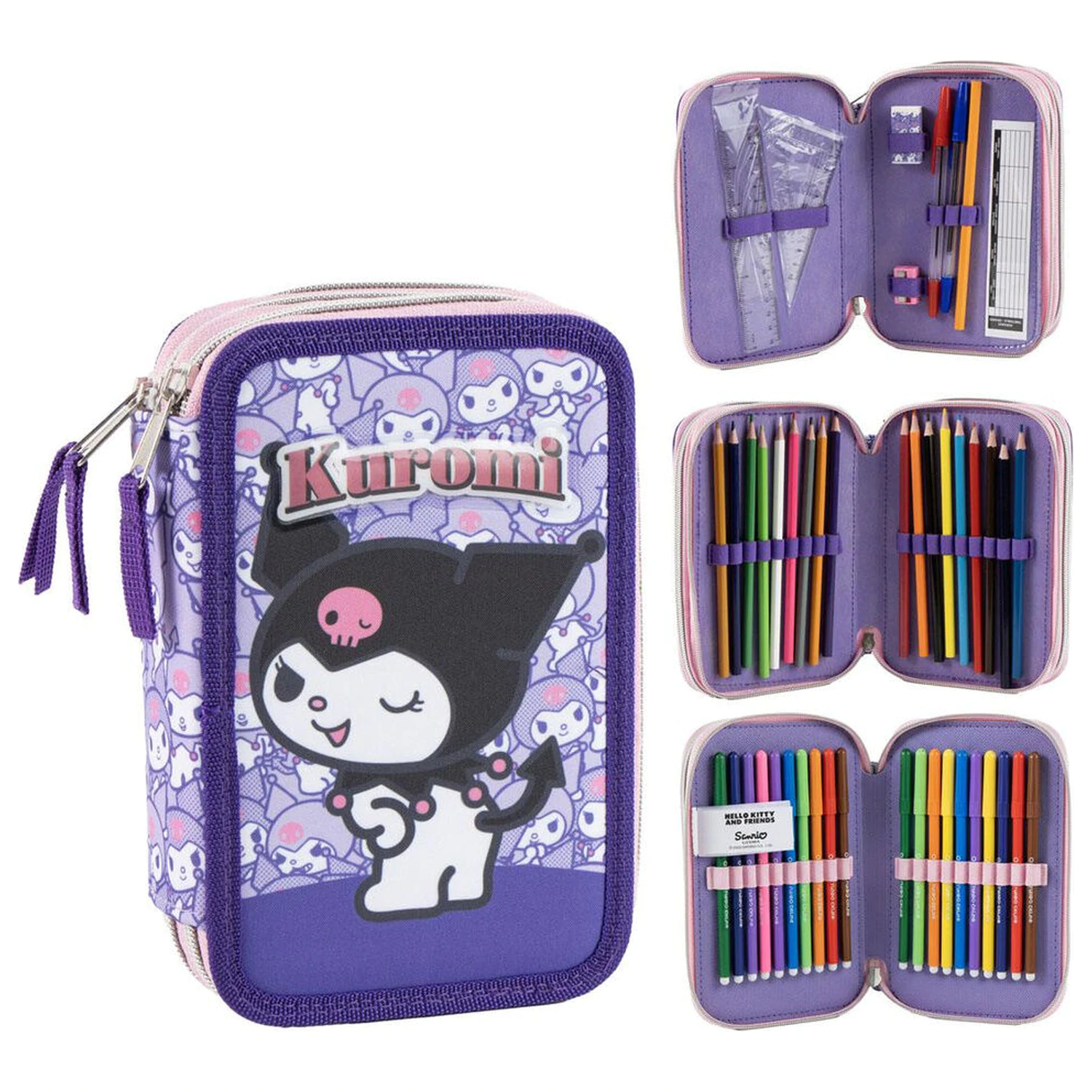 Hello Kitty Kuromi penar triplu poza produsului