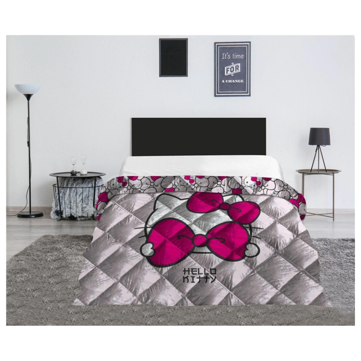 Hello Kitty Pink Bow Quilted Husă Pilota, Plapuma 240x220cm poza produsului