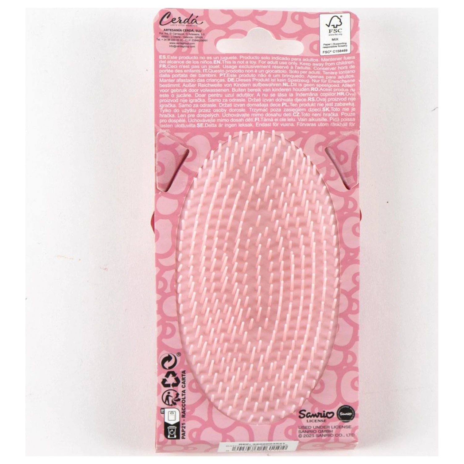 Hello Kitty Perie de păr roz cu sclipici, Pieptene 13 cm poza produsului