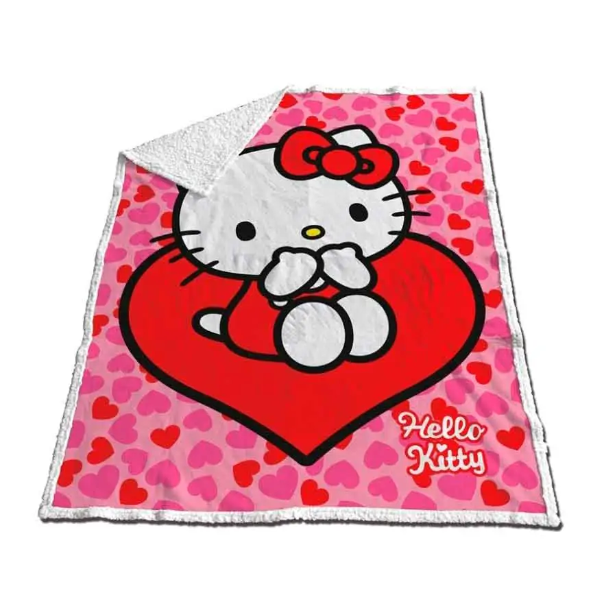 Hello Kitty patura sherpa Coral 120x150cm poza produsului