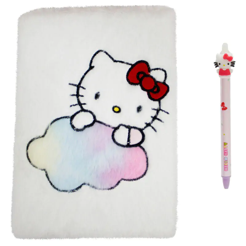 Set notebook de pluș Hello Kitty + stilou poza produsului