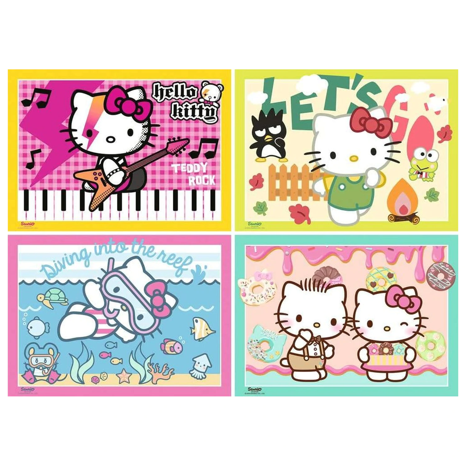 Hello Kitty Puzzle Pachet de 4 Let's Go, Hello Kitty! (4x100 piese) poza produsului
