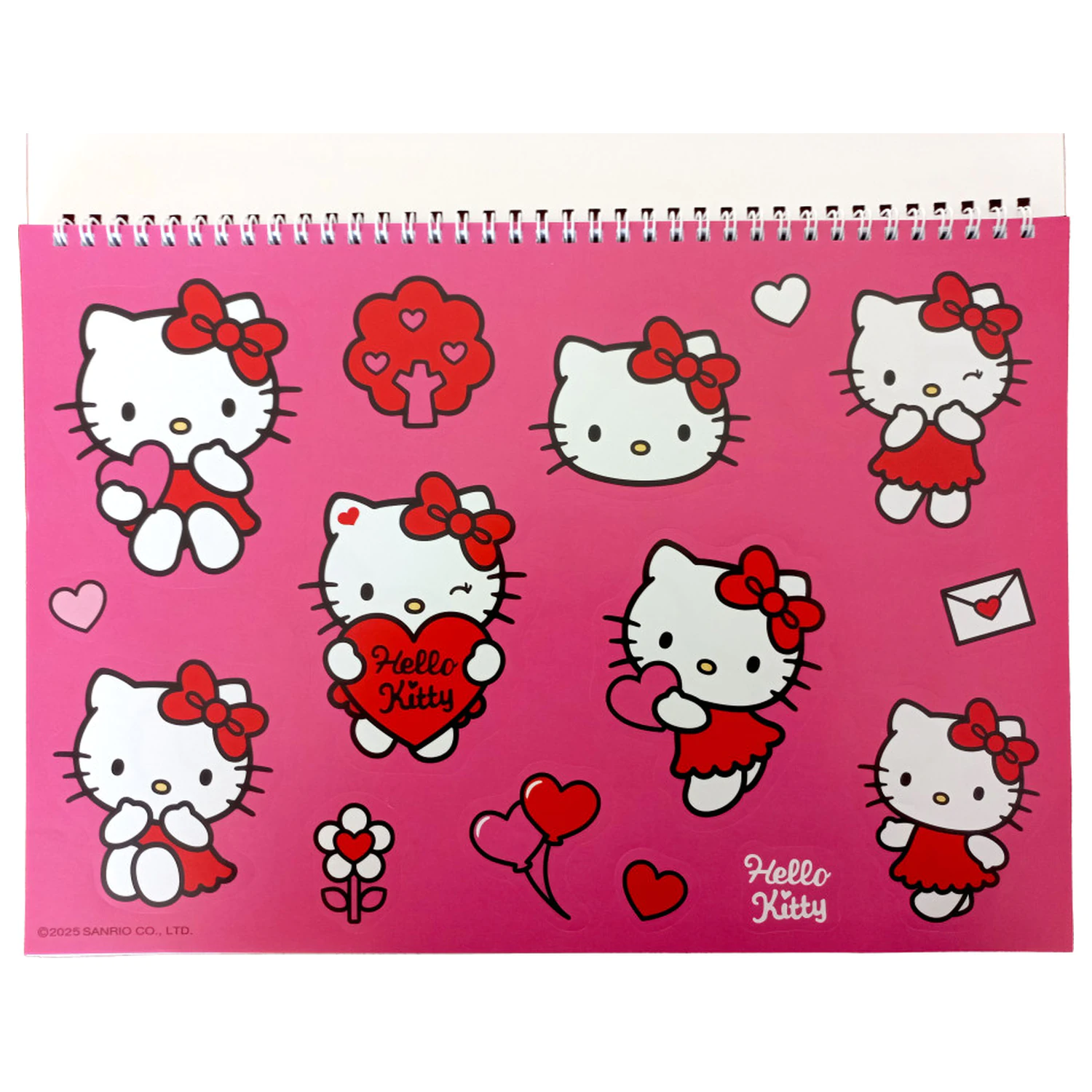 Hello Kitty Sweetheart A4 Spiral Sketchbook 40 file cu stickere poza produsului