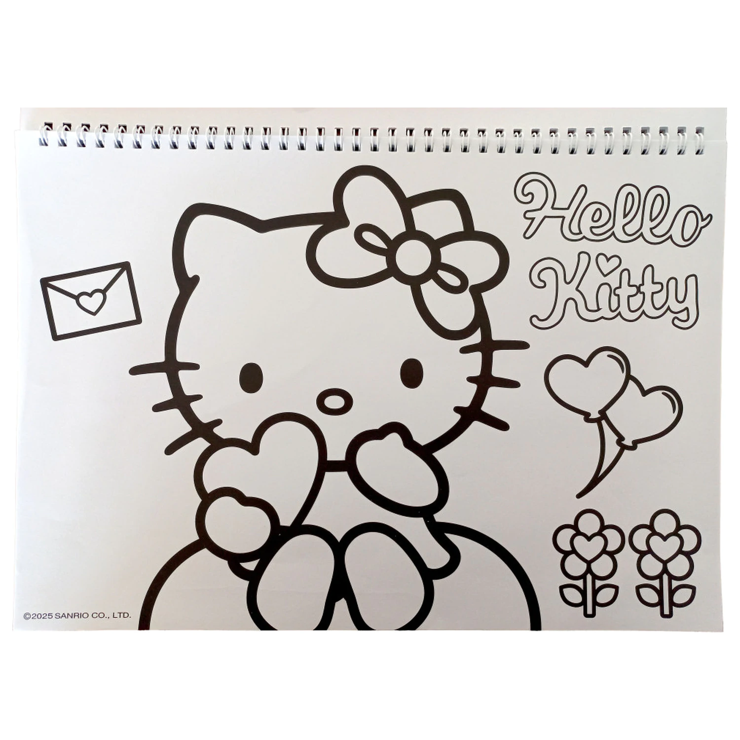 Hello Kitty Sweetheart A4 Spiral Sketchbook 40 file cu stickere poza produsului