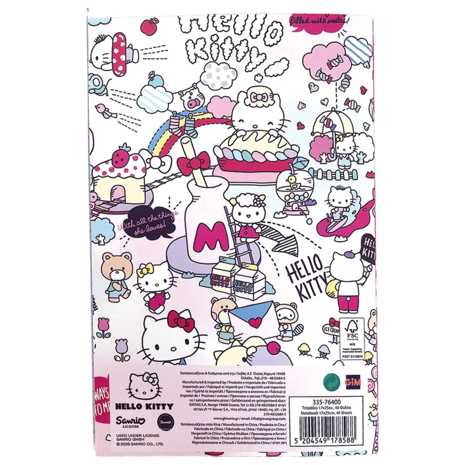 Hello Kitty Things B/5 Lined Notebook, 40 pagini poza produsului