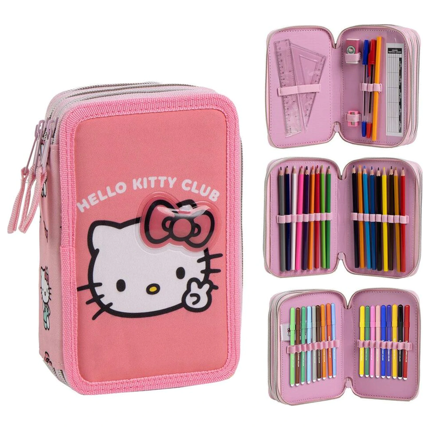Hello Kitty etui triplu pentru creioane poza produsului