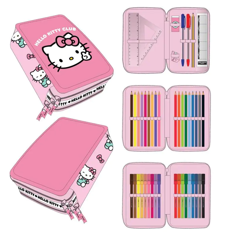 Hello Kitty etui triplu pentru creioane poza produsului