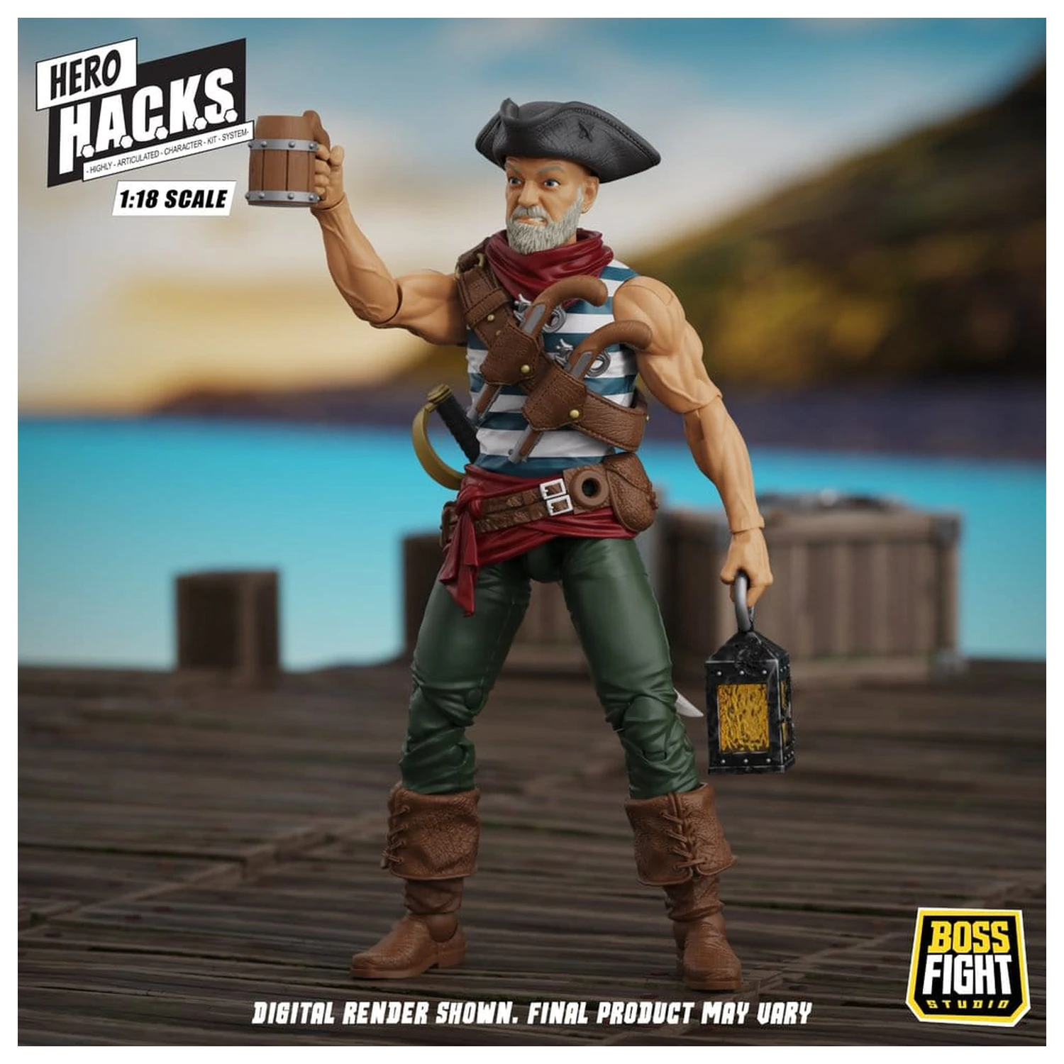 Hero H.A.C.K.S. Core Action Figure 1/18 Heroes and Villains Wave 1 Daniel Wright: Pirate Quartermaster poza produsului