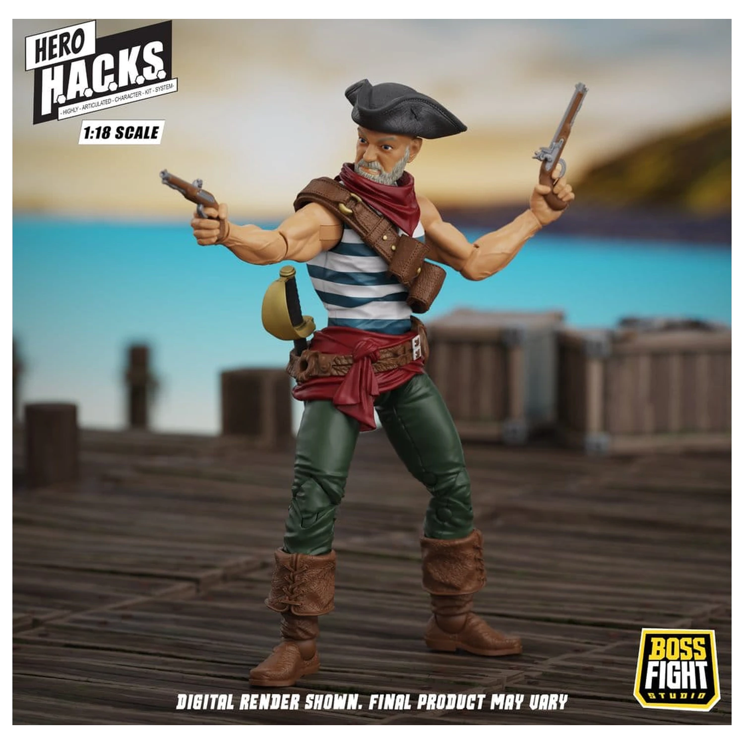 Hero H.A.C.K.S. Core Action Figure 1/18 Heroes and Villains Wave 1 Daniel Wright: Pirate Quartermaster poza produsului