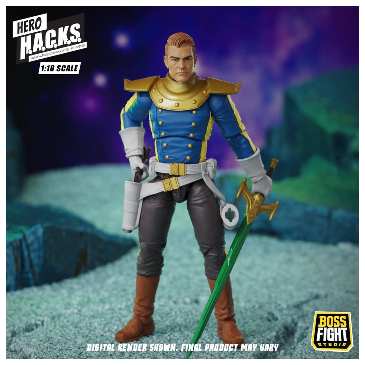 Hero H.A.C.K.S. Figurina de actiune Core 1/18 Heroes and Villains Wave 1 Jett Steelblade: Stellar Knight of Accord poza produsului
