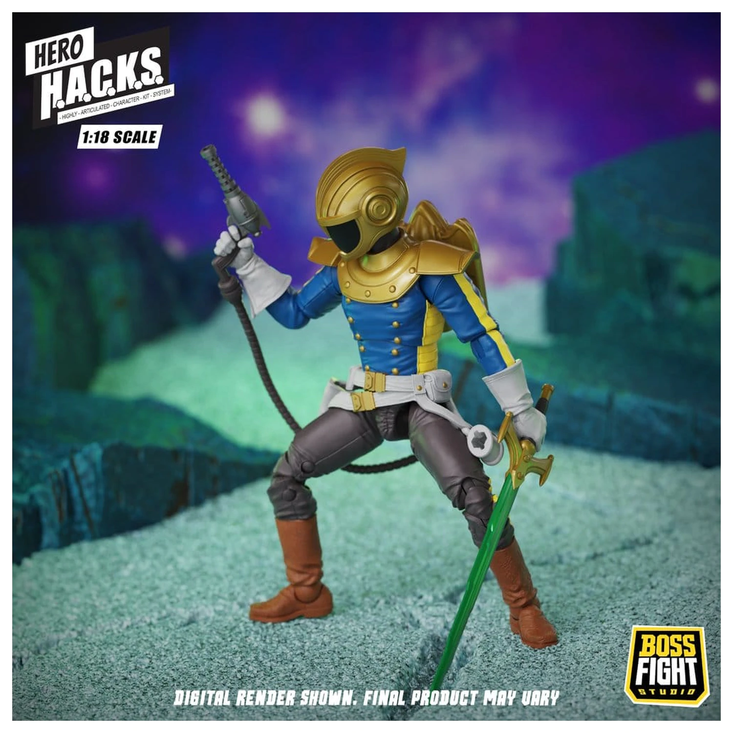 Hero H.A.C.K.S. Figurina de actiune Core 1/18 Heroes and Villains Wave 1 Jett Steelblade: Stellar Knight of Accord poza produsului