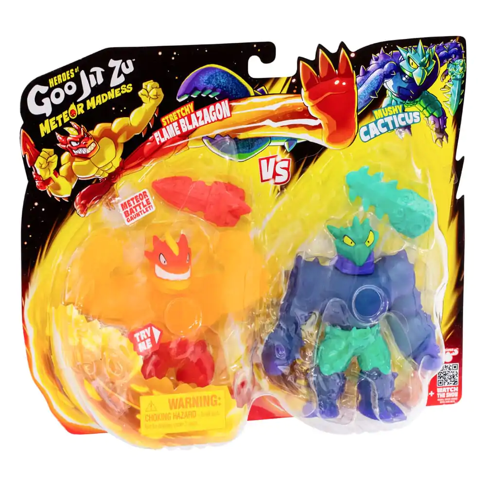 Heroes of Goo Jit Zu Meteor Madness Stretch Figures Set de 2 figurine Flame Blazagon vs. Cacticus 13 cm poza produsului