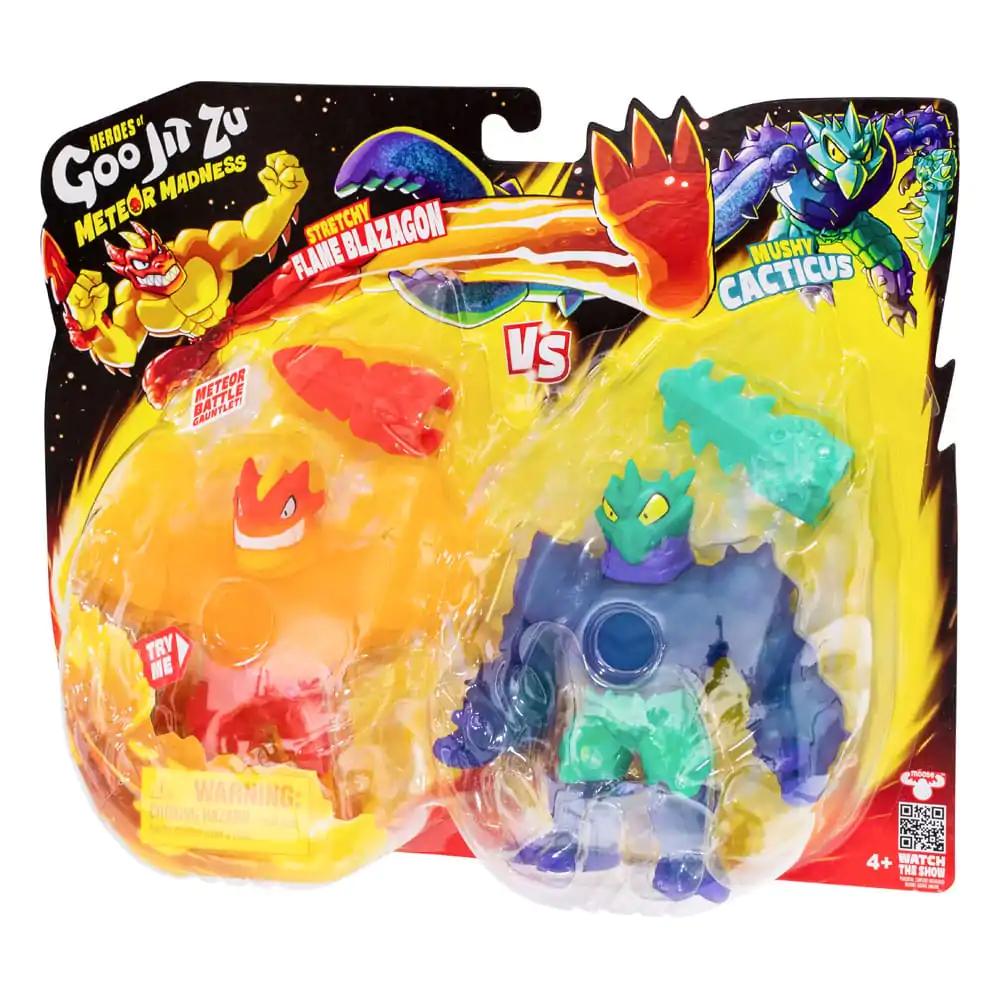 Heroes of Goo Jit Zu Meteor Madness Stretch Figures Set de 2 figurine Flame Blazagon vs. Cacticus 13 cm poza produsului