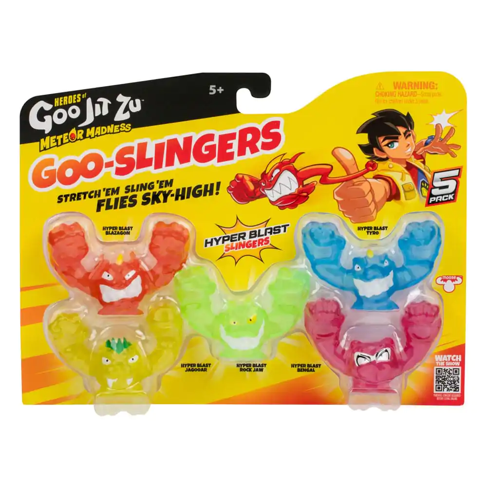 Figurine elastice Heroes of Goo Jit Zu Meteor Madness Stretch Figures Set 5 Goo Slingers Hyper Blast Slingers 5 cm poza produsului