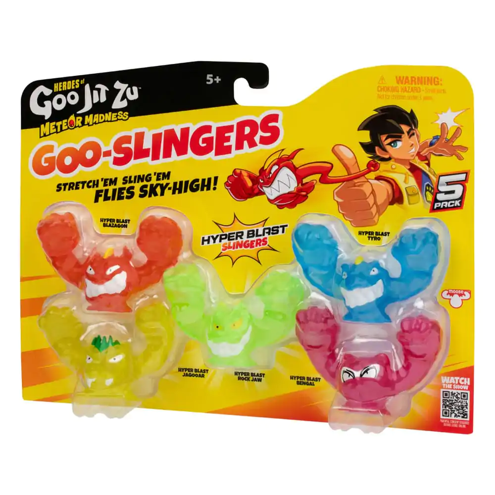 Figurine elastice Heroes of Goo Jit Zu Meteor Madness Stretch Figures Set 5 Goo Slingers Hyper Blast Slingers 5 cm poza produsului
