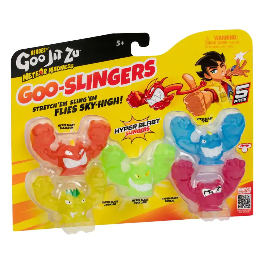 Figurine elastice Heroes of Goo Jit Zu Meteor Madness Stretch Figures Set 5 Goo Slingers Hyper Blast Slingers 5 cm poza produsului