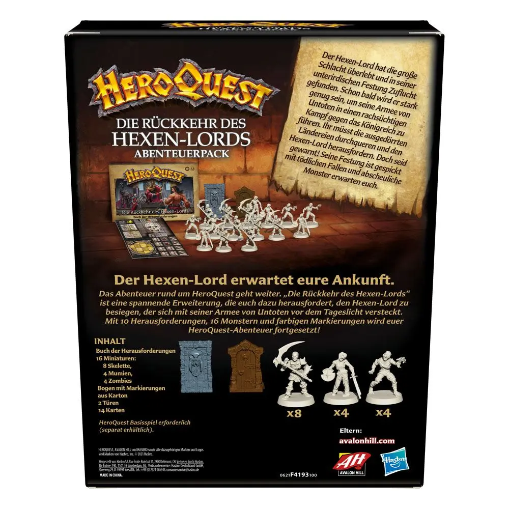 HeroQuest Board Game Expansion HeroQuest Die Ruckkehr des Hexen-Lords Quest Pack germana poza produsului