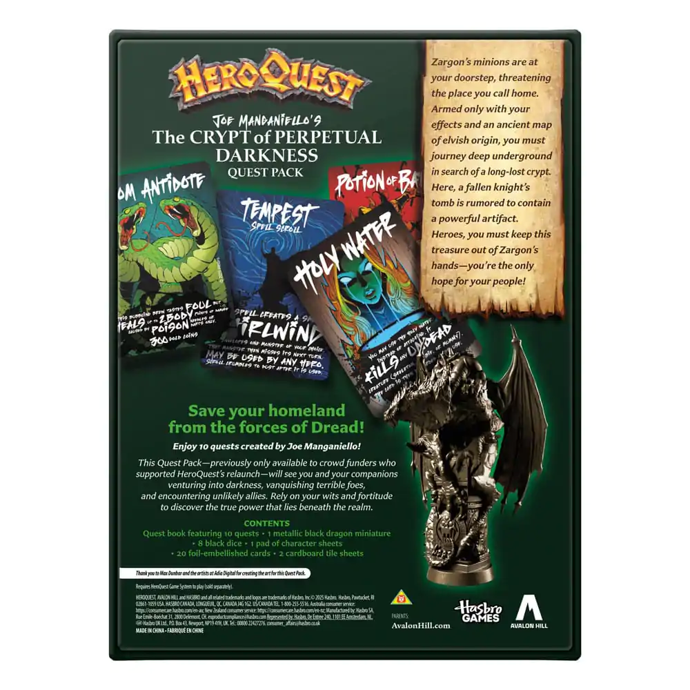HeroQuest Board Game Expansion Set de Misiuni The Crypt of Perpetual Darkness Quest Pack English Version poza produsului