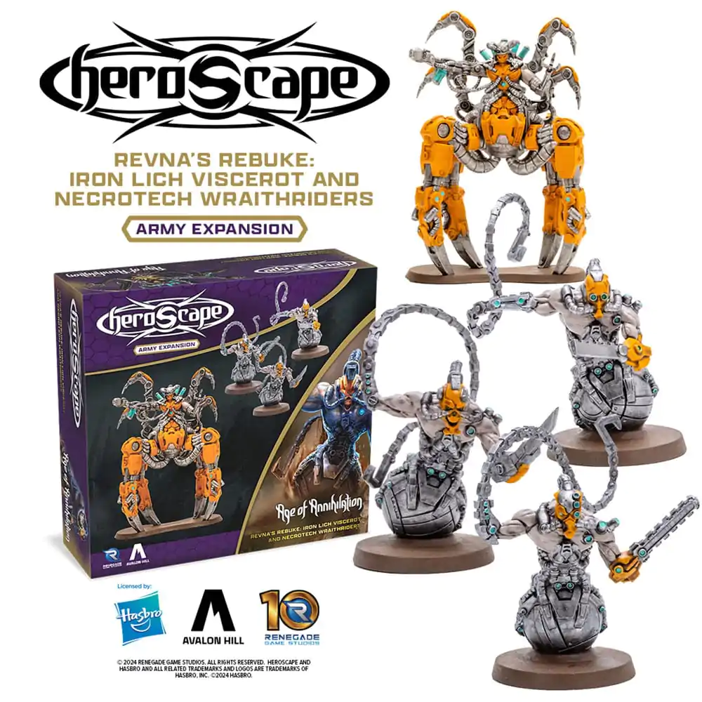 Heroscape Expansion Revnas Rebuke: Iron Lich Viscerot and Necrotech Wraithriders Army Versiunea în engleză poza produsului