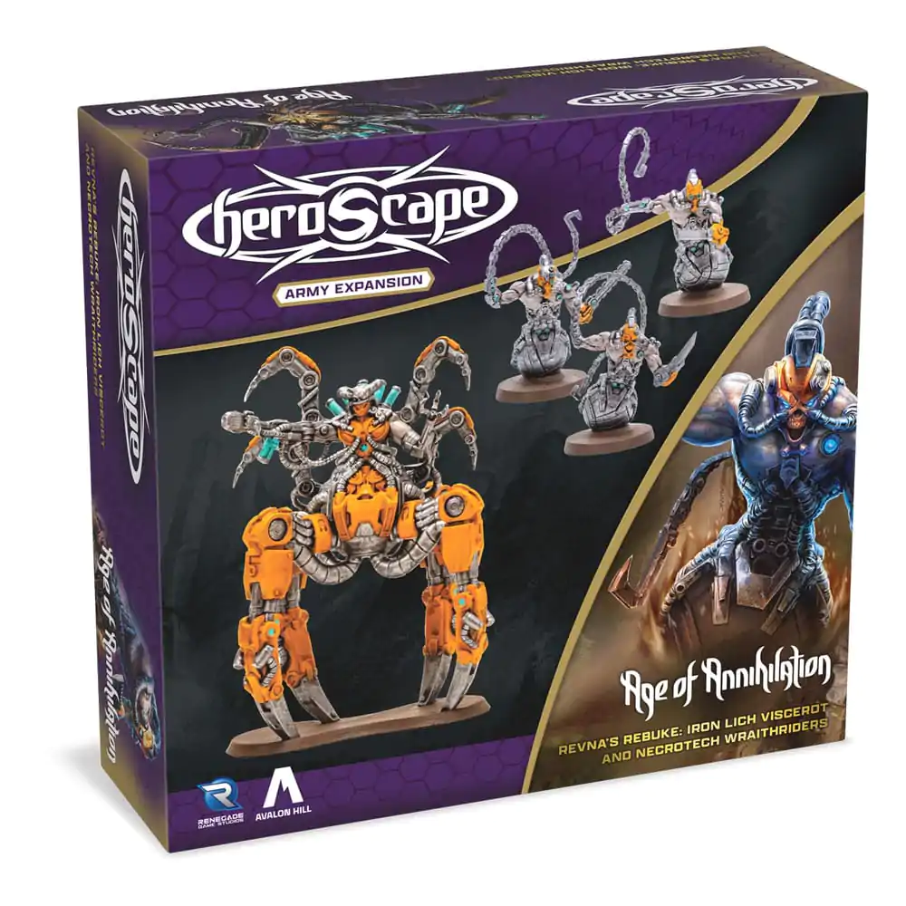 Heroscape Expansion Revnas Rebuke: Iron Lich Viscerot and Necrotech Wraithriders Army Versiunea în engleză poza produsului