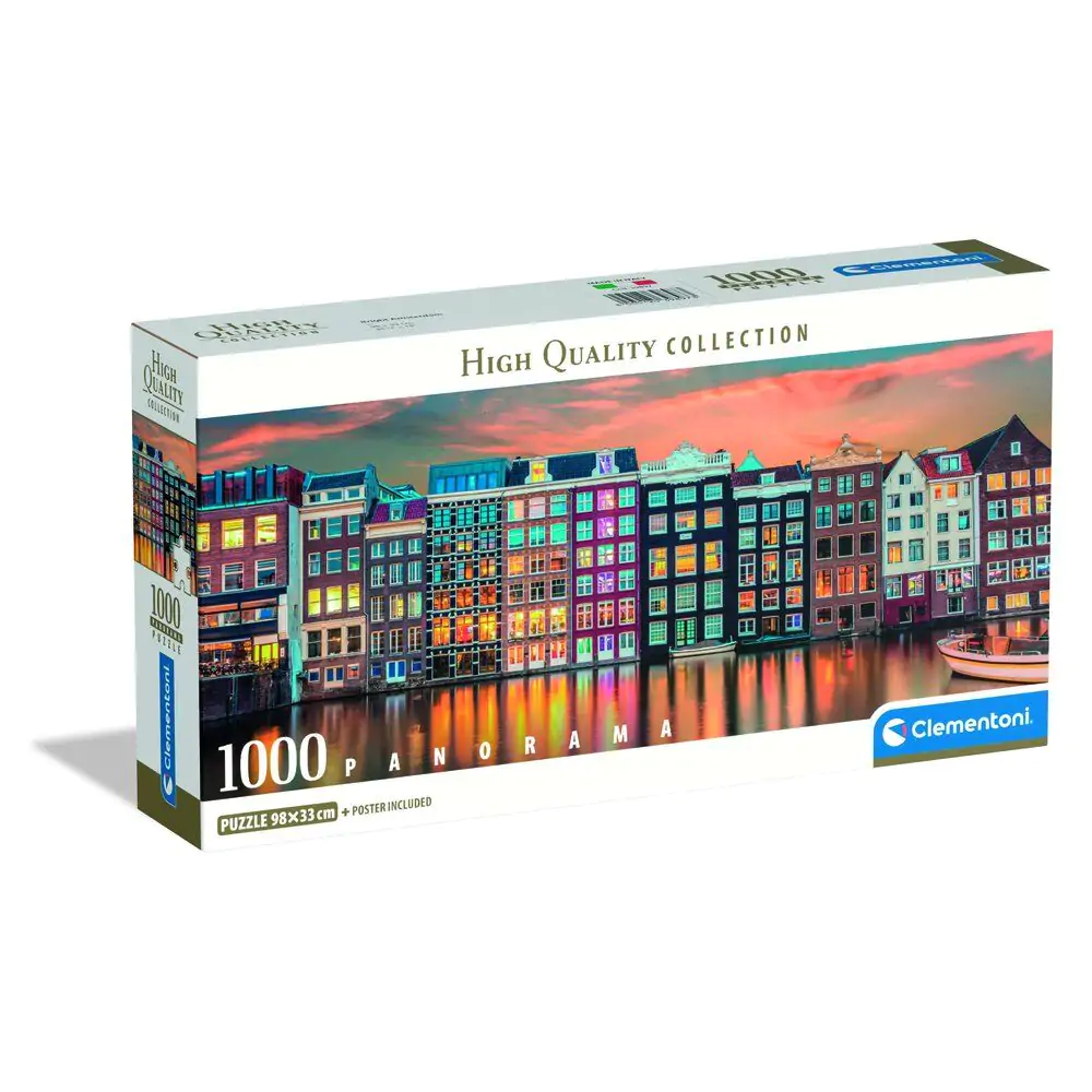 Puzzle Panoramă Amsterdam Luminoasă de Înaltă Calitate 1000 piese poza produsului