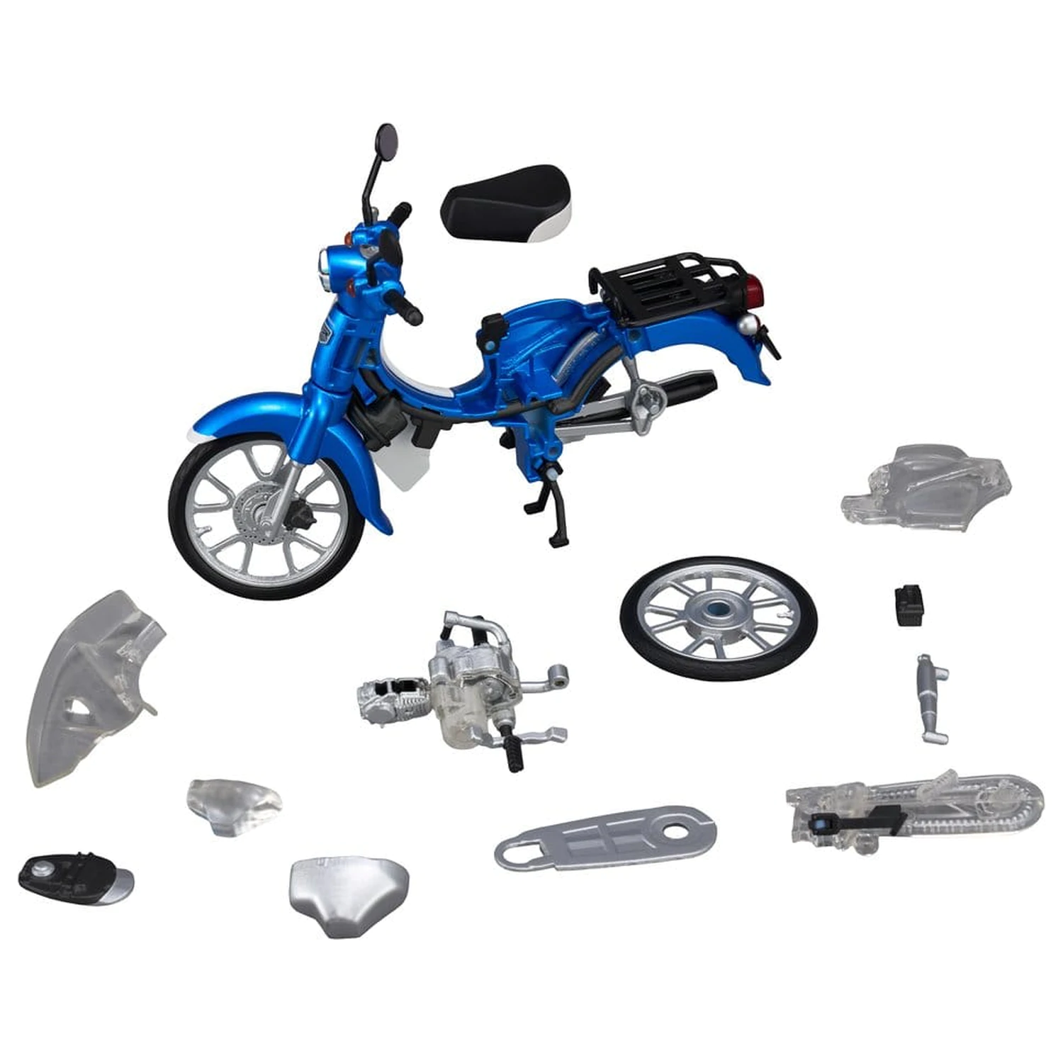 Honda Kaitanics Plastic Model Kit Super Cub 110 Glint Wave Blue Metalic poza produsului