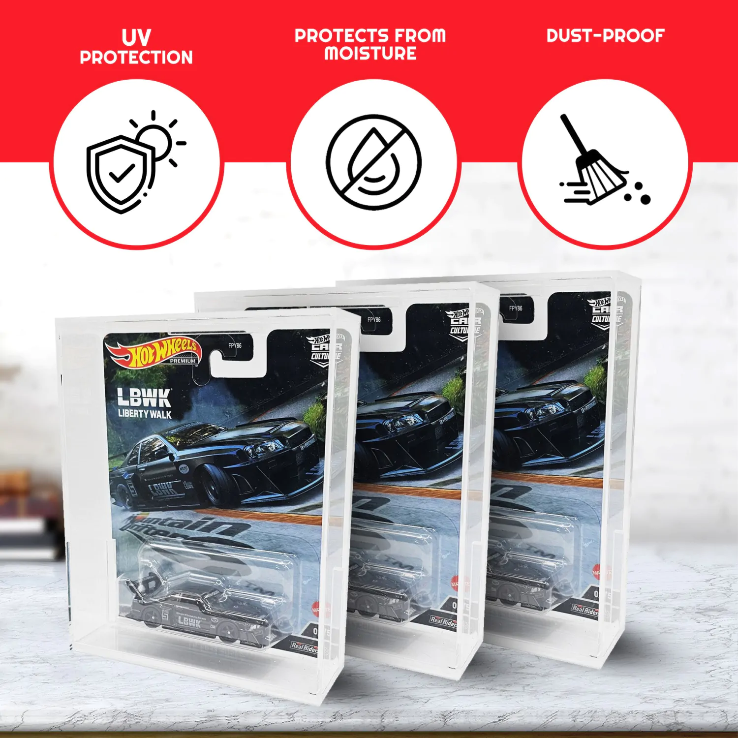 Hot Wheels Premium Cutie Acrilică 2-Pack poza produsului
