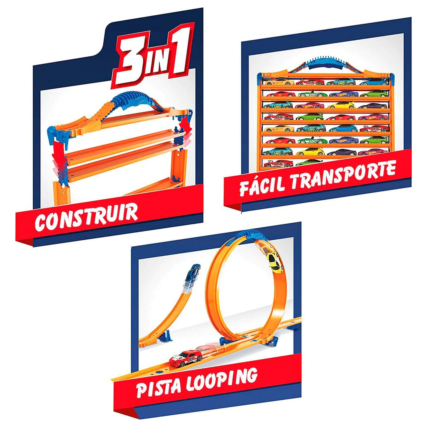 Hot Wheels 3-in-1 carcasa transportor masini poza produsului