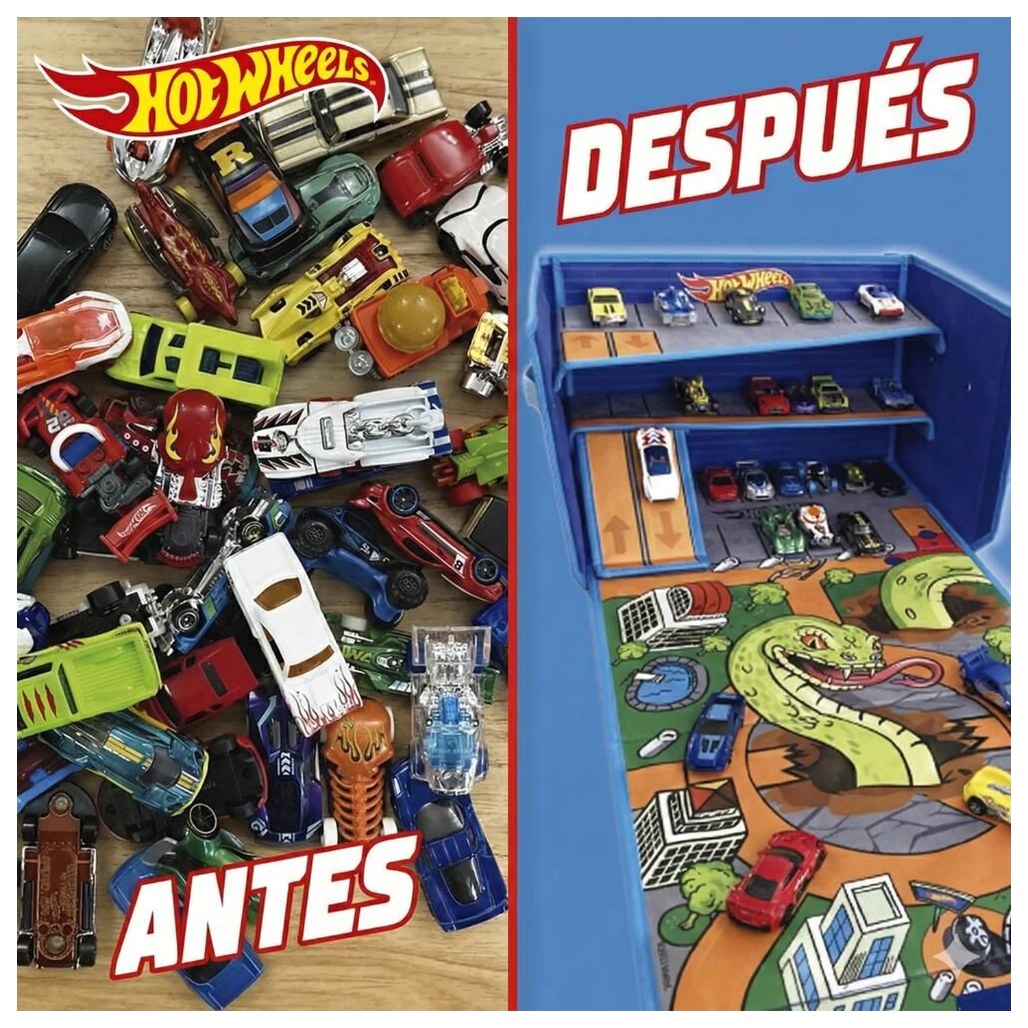 Hot Wheels Cutie organizatoare pentru mașini cu pistă și zonă de joacă poza produsului
